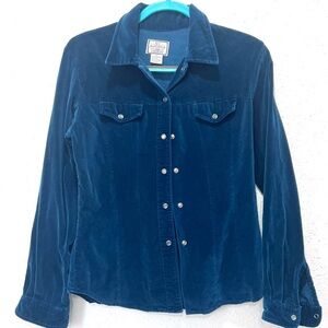 Active USA Teal Velvet Shirt Medium